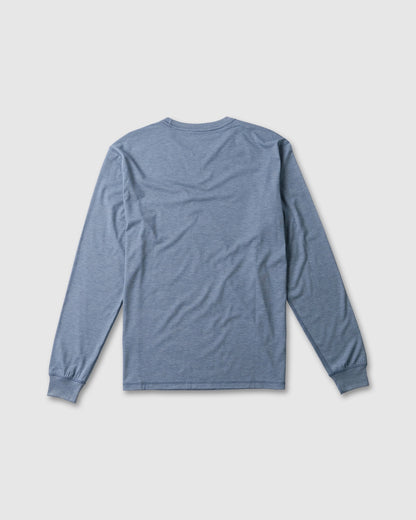 Men's Ecobreeze Pocket Tee Long Sleeve - Heather Lake Blue