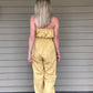 Honey Tube Jumpsuit - Honey Gold  Tube Jumpsuit Drawstring elastic waist  Pockets 80% Cotton, 10% Linen, 10% Polyester  Color: Honey Gold
