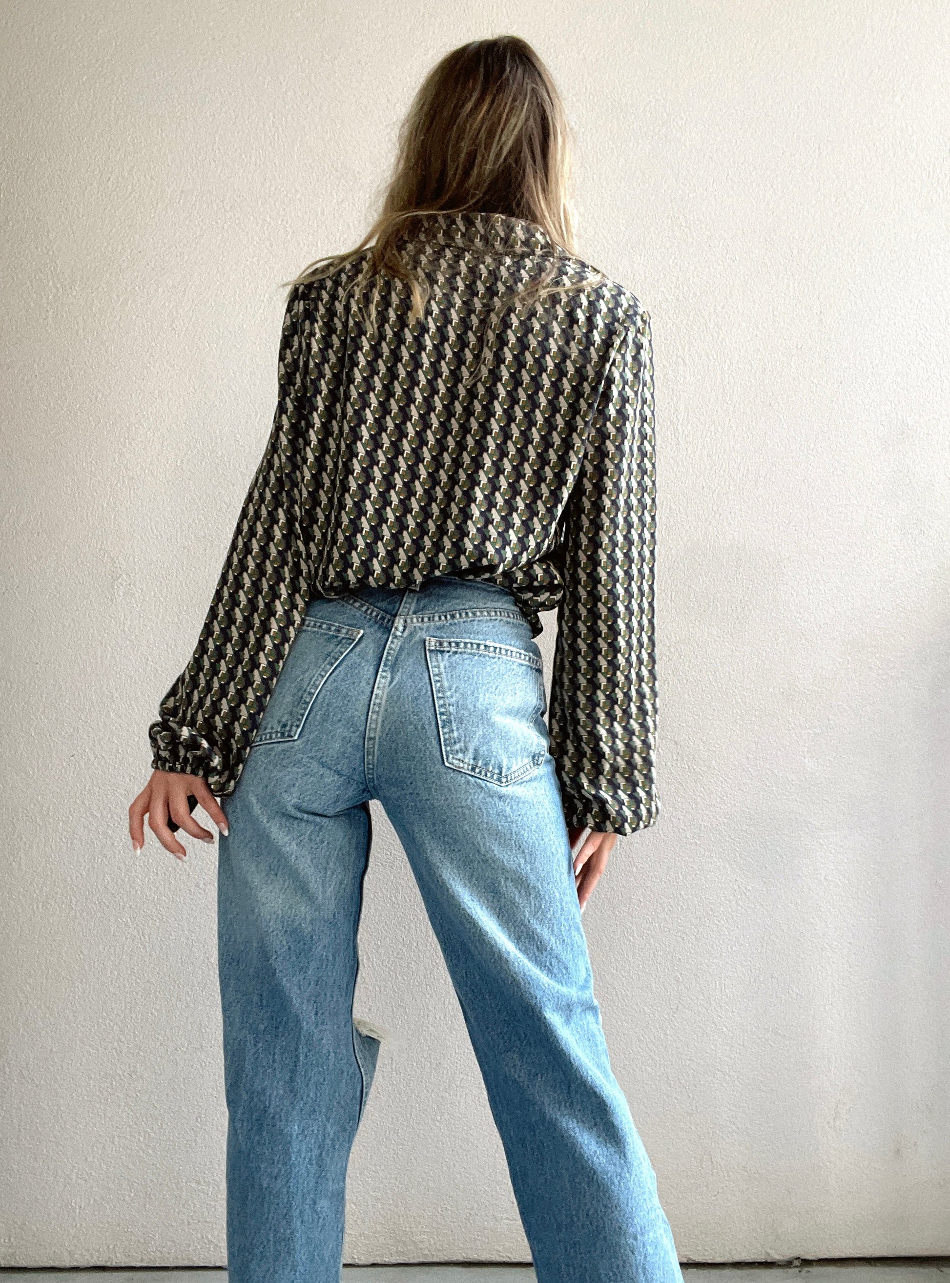 Geometric Print Long Sleeve Shirt