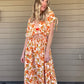 Cut Out Maxi Dress Plunging neckline Elastic waistline