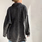 Washed Denim Long Sleeve Tunic Jacket Button Down