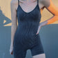 Washed V Neckline Ribbed Romper