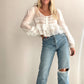 Long Sleeve See-through Top With Buttons
