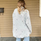 Star Print Washed Denim Shirt Jacket Shacket