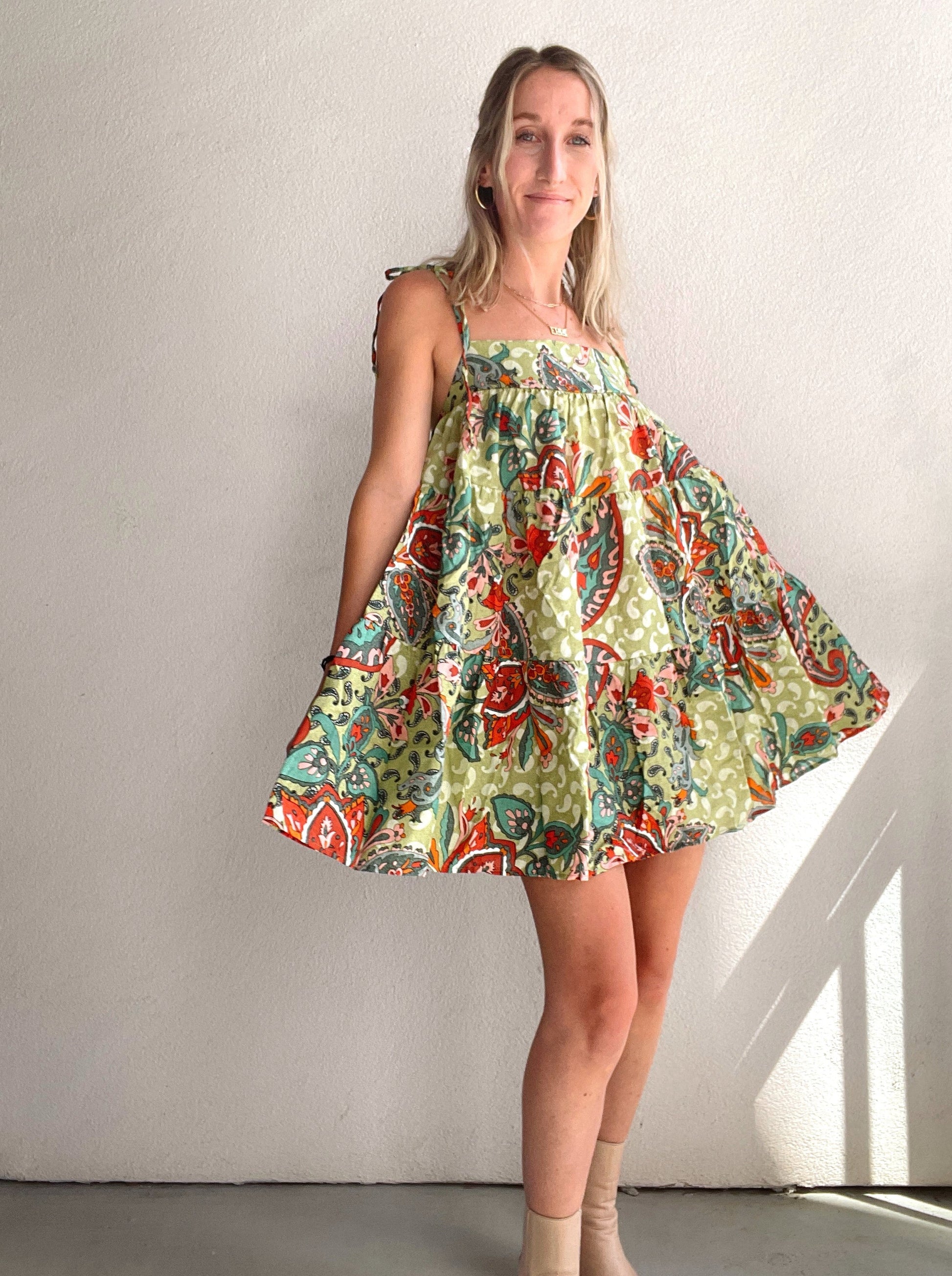 Paisley Tiered Tunic Dress