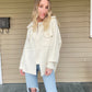 Solid Soft Fur Women's Long Sleeves Collared Oversized Jacket